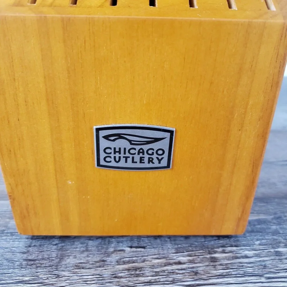 Chicago Cutlery 14 Slot Knife Block Wood Countertop Kitchen Storage